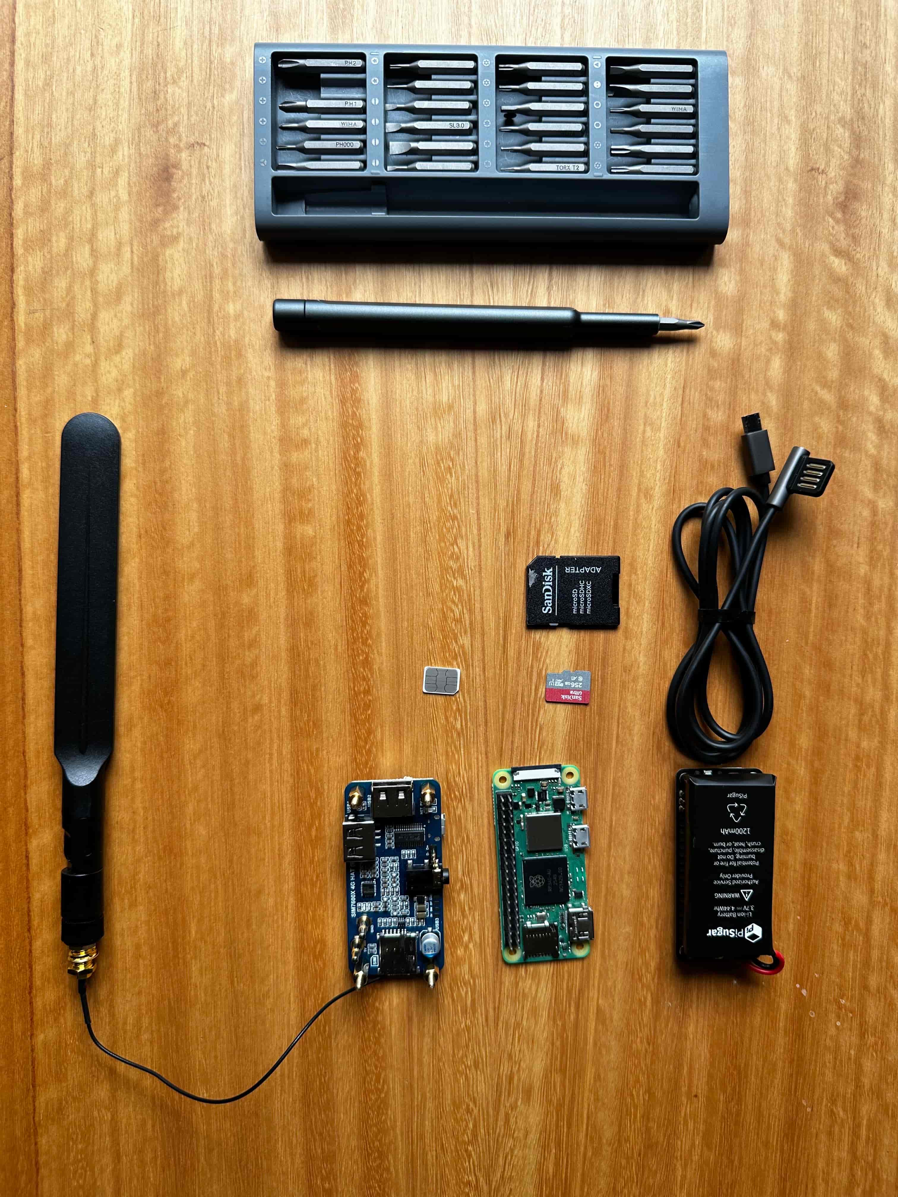 Assembled Raspberry Pi Zero with 4G hat